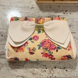 Betsy Johnson Beige Women's Bag with Bow Accent